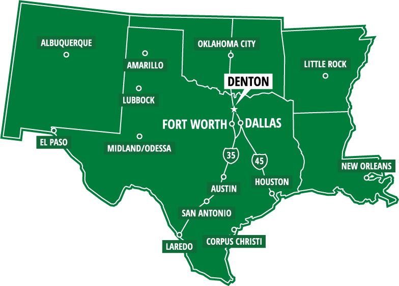 About Unt - Unt On Texas Map (784x561), Png Download