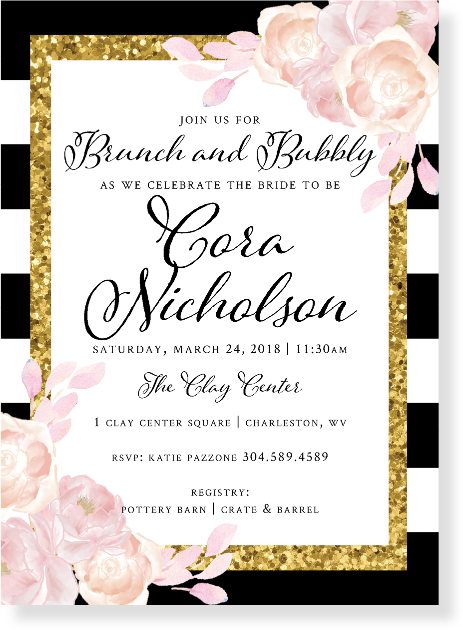 Cora Bridal Shower Invitation Shower Invitations7 (1500x2100), Png Download