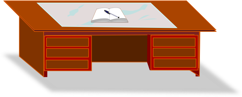 Download - Book Is On The Desk Clipart (776x319), Png Download