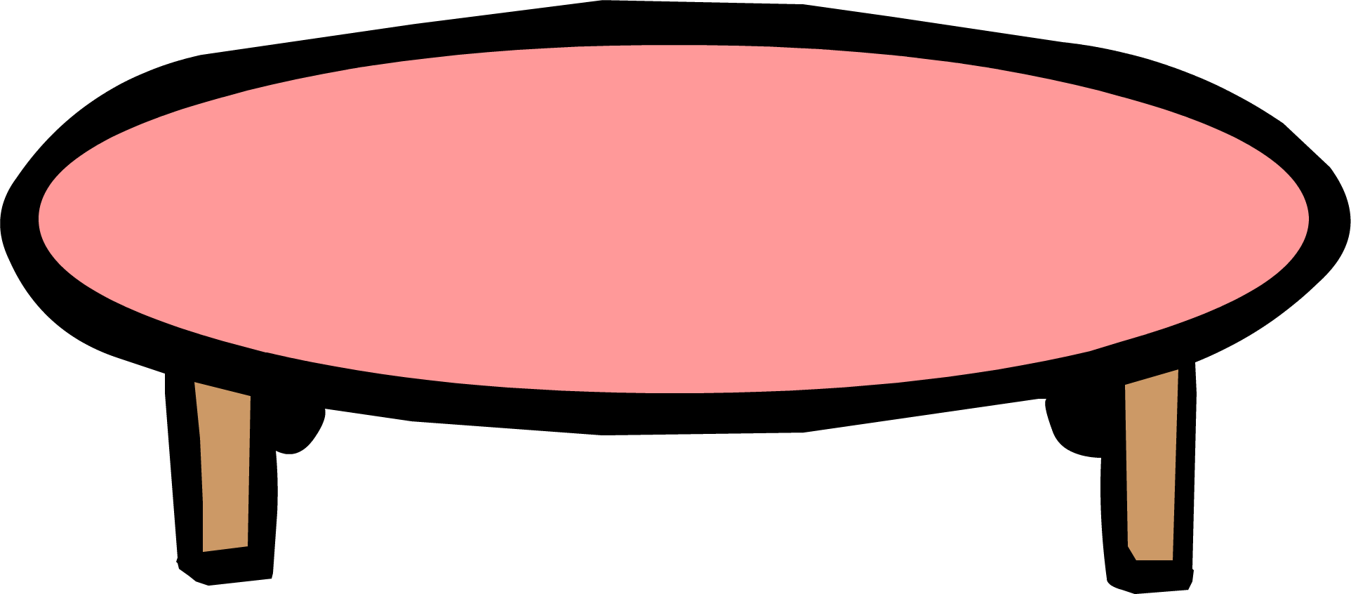 Clipart Table Club Penguin - Pink Table Png (1925x846), Png Download