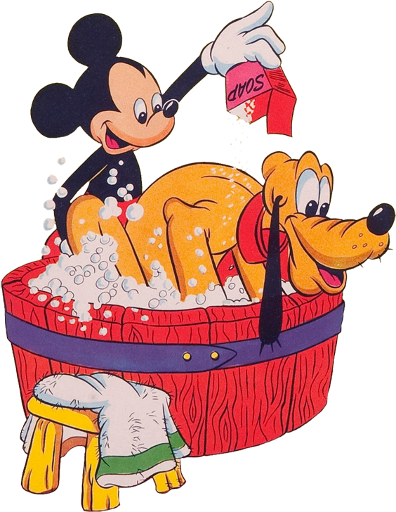 Mickey Mouse Taking Bath Pictures Google Search Roger - Pluto Taking A Bath (600x754), Png Download
