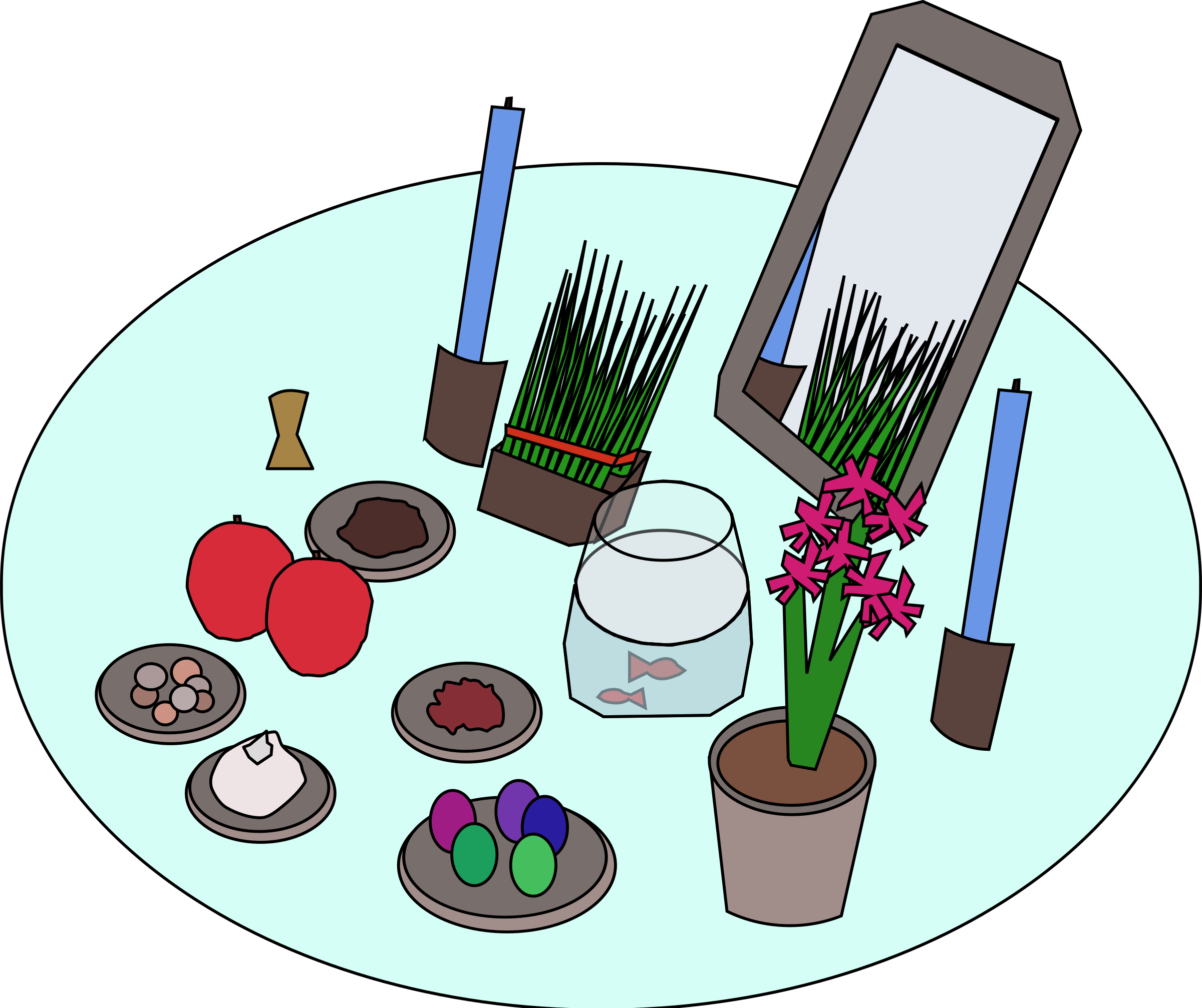 Big Image - Haft Seen Table Clipart (2400x2014), Png Download