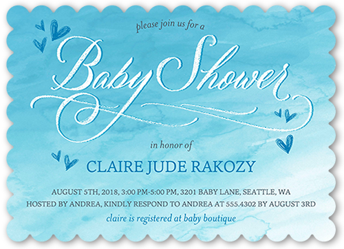 Baby Shower Invitation - Calligraphy (500x362), Png Download