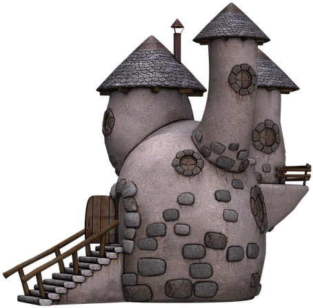 Home, Towers, Tower, Stone House, Fantasy, Fairy Tales - Cartoon Stone House Png (640x480), Png Download