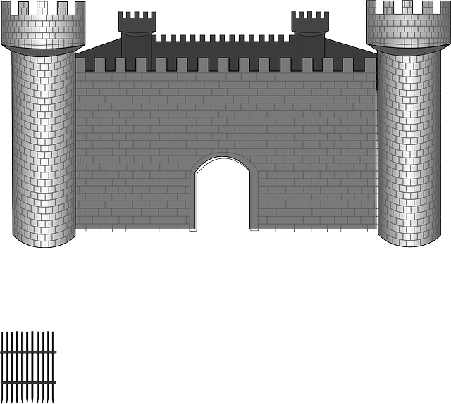 Castle, Knight's Castle, Stone, Wall, Tower - Wall Castle Png (640x574), Png Download