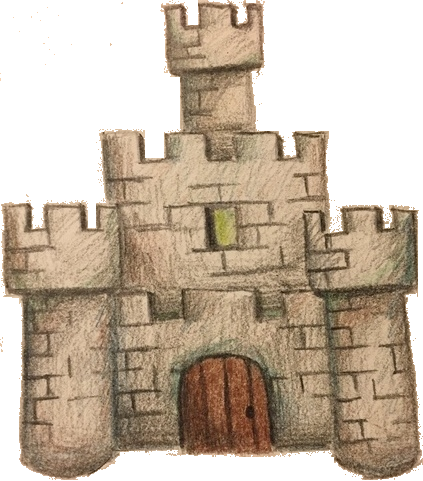 Jpg Free Download Drawing Castles Background - Fish Tank Decorations Drawings (423x481), Png Download