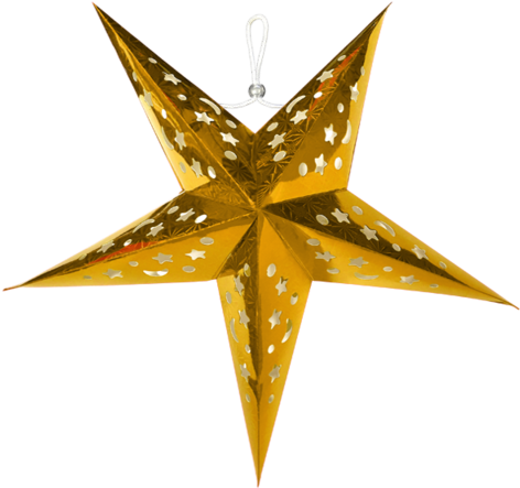 Gold Star Paper Lanterns - Gold Star Lantern Png (480x462), Png Download