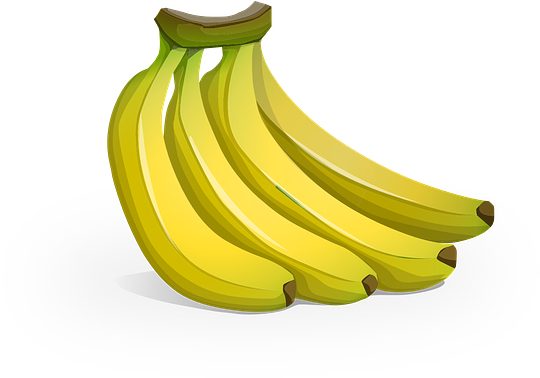 Bananas Fruit Yellow Banana Fresh Healthy - Banana Png Clip Art (528x340), Png Download