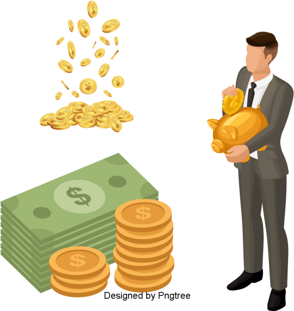 Beautiful Cartoon Cute Flat Money Financial Finance, - Finance (640x640), Png Download