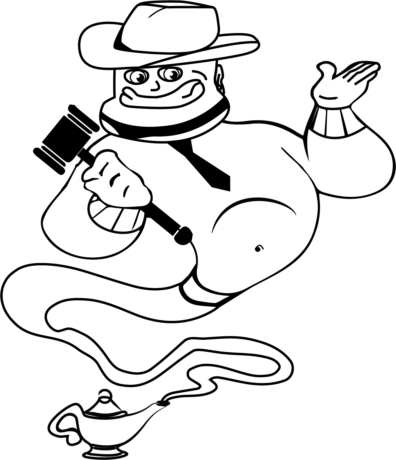 Genie Lamp - Auction (1477x1726), Png Download