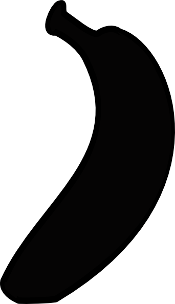 Banana Wireframe Clip Art - Black Banana Png (342x594), Png Download