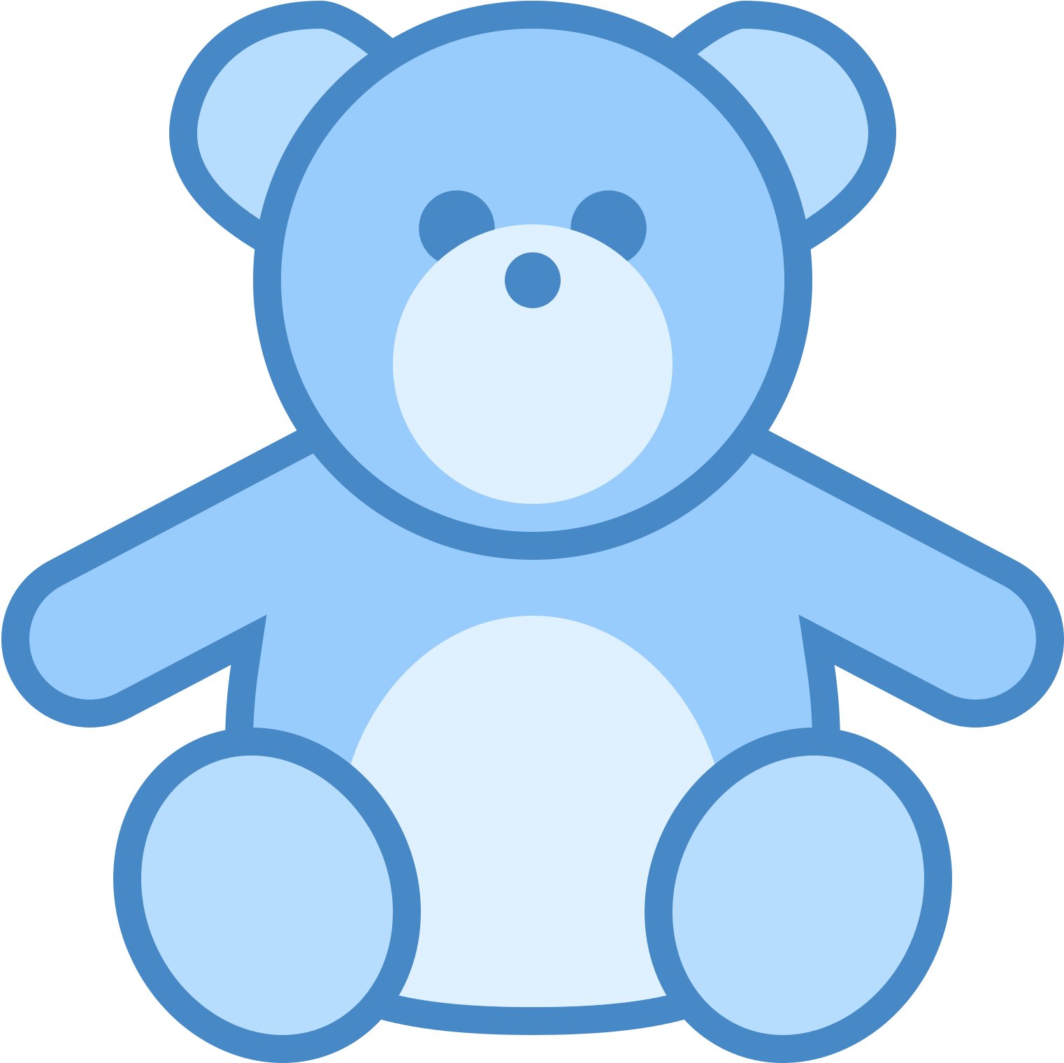 Teddy Bear Vector Png Download - Teddy Bear Flat Png (1600x1600), Png Download