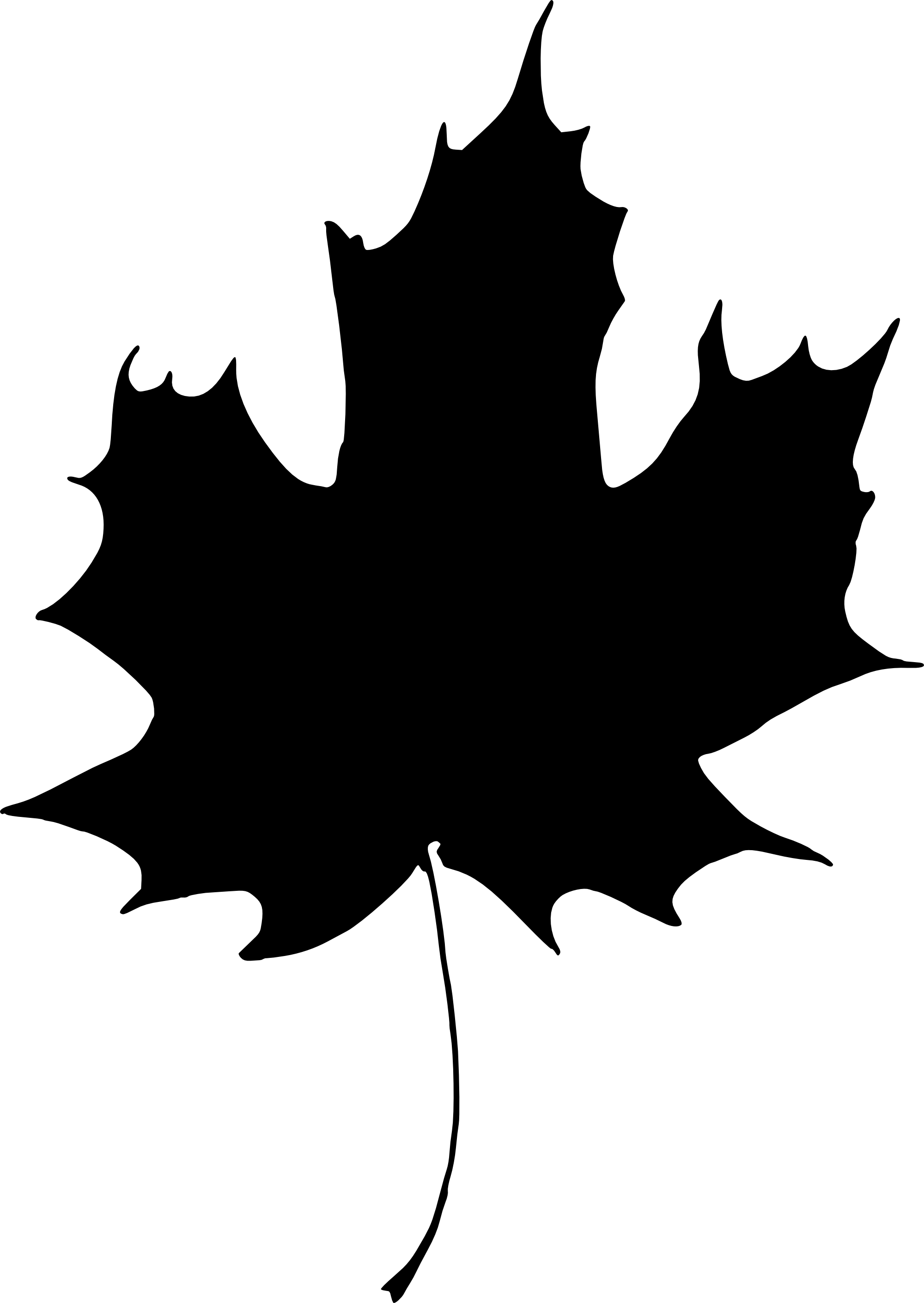 Holly Leaf Silhouette - Portable Network Graphics (2000x2820), Png Download