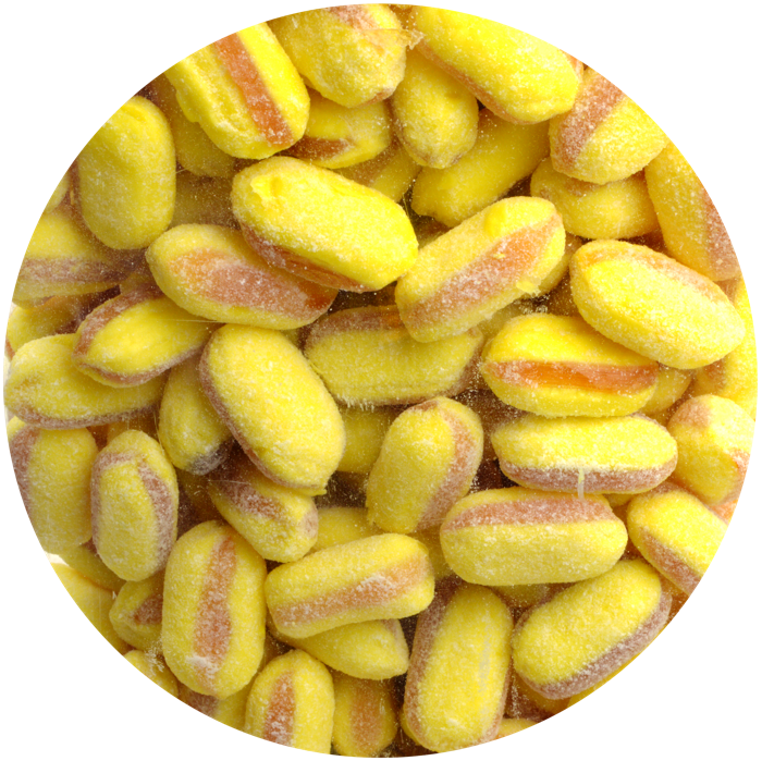 Banana & Custard - Banana And Custard Sweets (700x699), Png Download
