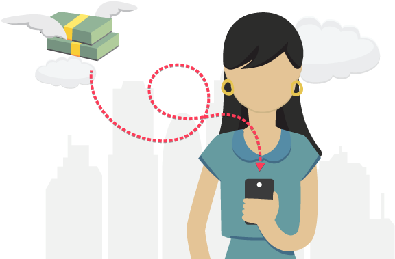 Your Friend Will Receive The Money In The Blink Of - Money Send (598x433), Png Download