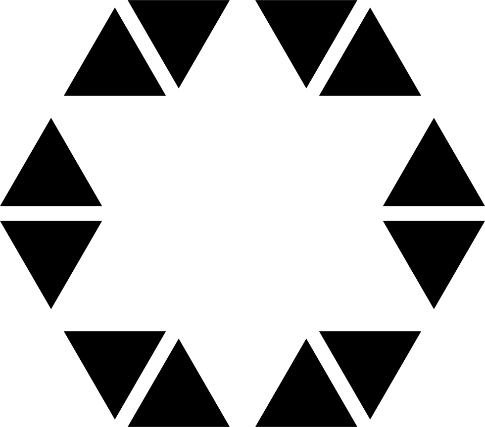 Star In Hexagon Of Small Triangles Comments - Triangle (980x864), Png Download