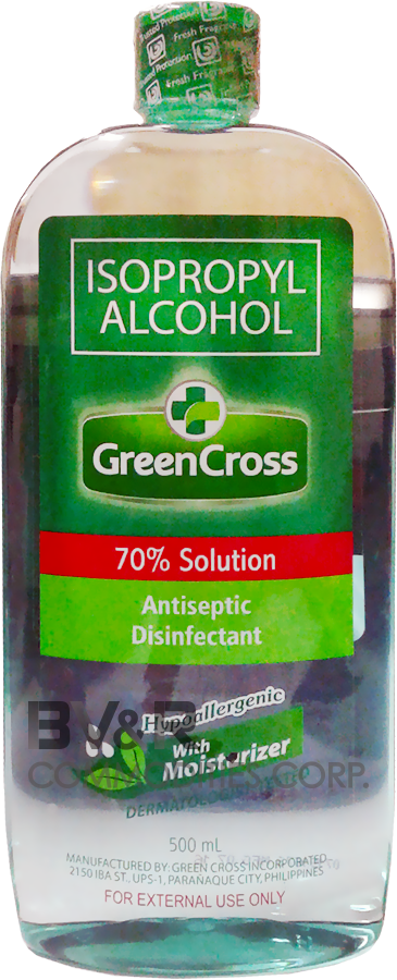 Green Cross Isopropyl Alcohol With Moisturizer 70% - Green Cross Alcohol 70% (365x900), Png Download