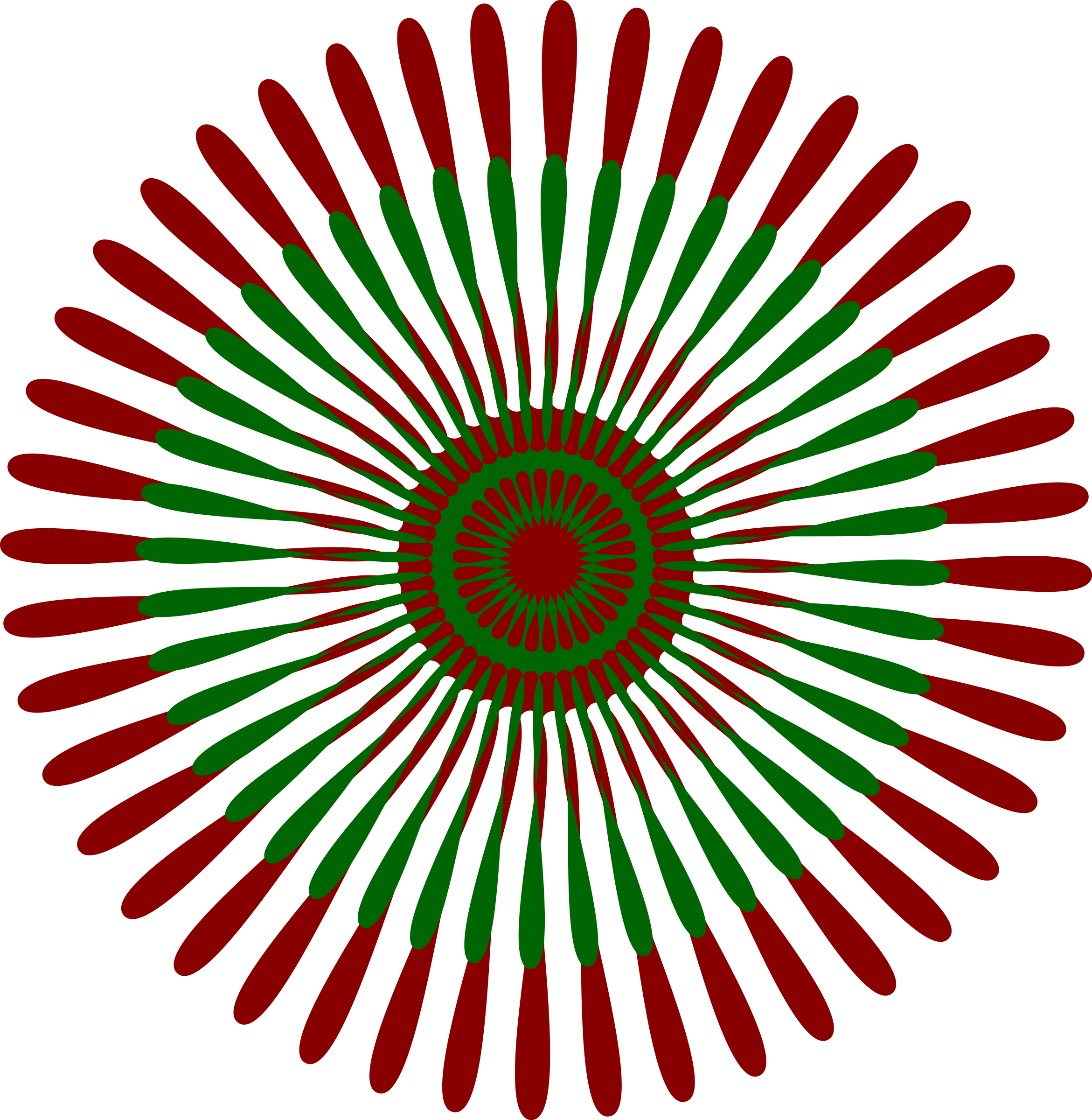 Big Image - Red And Green Flower (2341x2400), Png Download