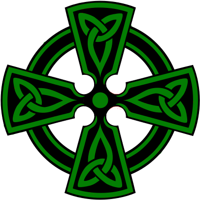 Green Celtic Cross Png - Celtic Cross (418x415), Png Download