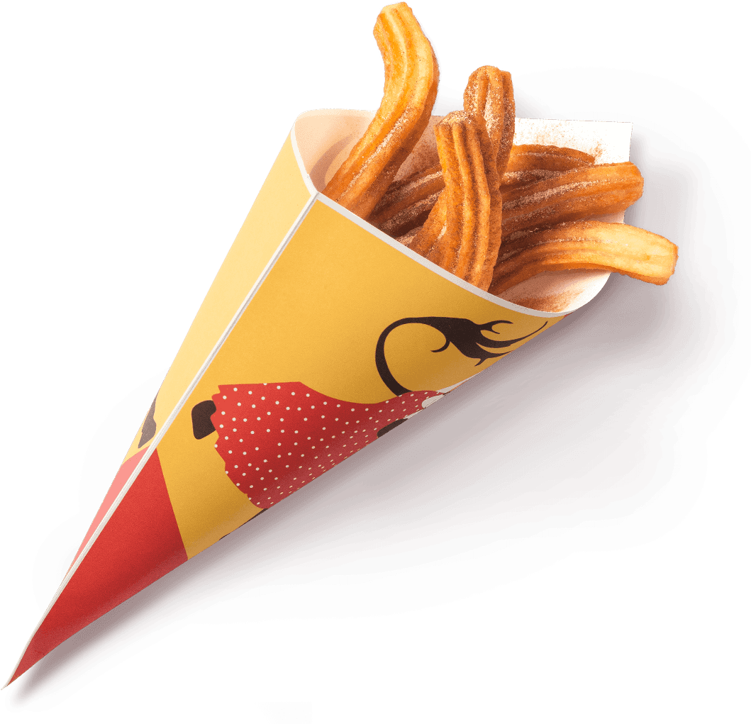 Churros Sugar Churros Cone - Churros Fast Food (1075x1030), Png Download