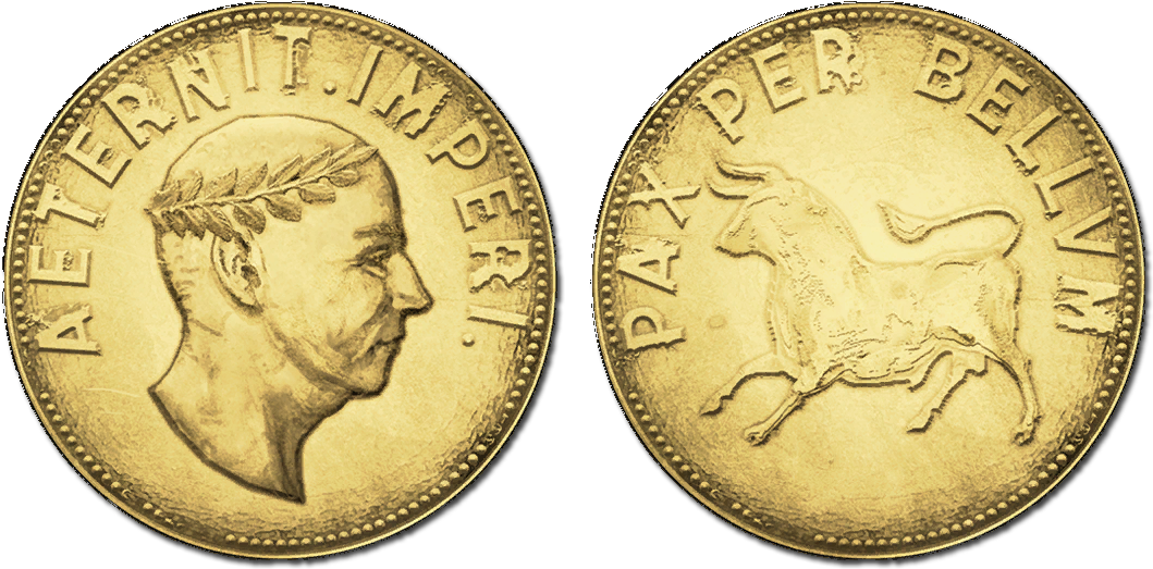 Fnv Legion Golden Coin - Coin (1100x600), Png Download