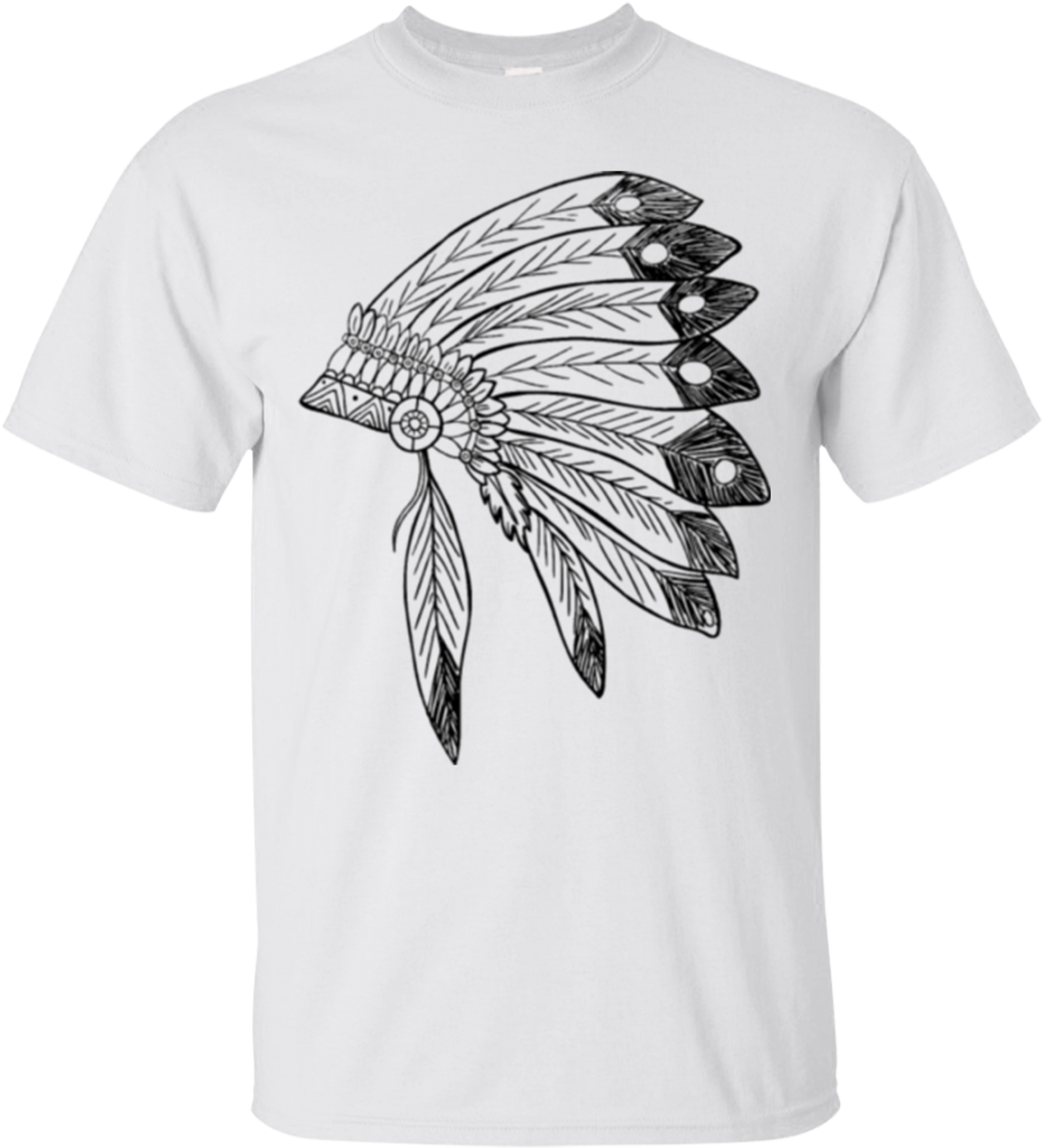 Indian Headdress Gildan Ultra Cotton T-shirt - Angel Wing T Shirt Designs (1155x1155), Png Download