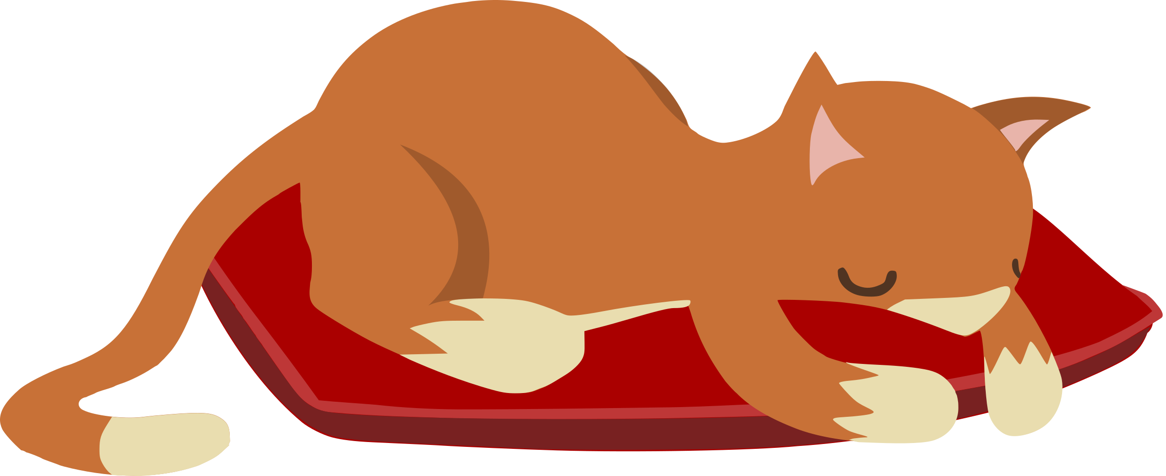Sleeping Cat From Glitch Png Library - Sleeping Cat Clipart (2400x981), Png Download