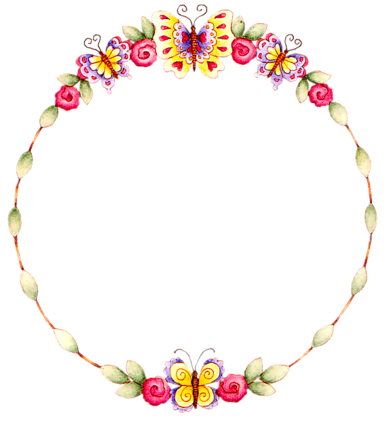 Floral Round Frame Transparent Background - Transparent Background Frame Clipart (551x598), Png Download