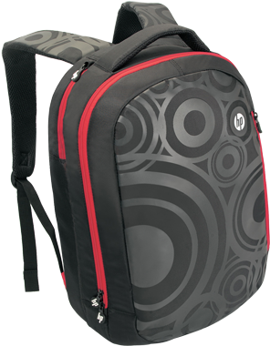 Hp Floral Black Circle 16 Backpack - Floral Black Circle 16 Backpack (573x430), Png Download
