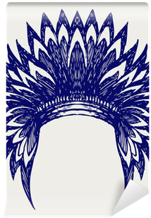 Native American Indian Headdress - Native American Headdress Silhouette (400x400), Png Download