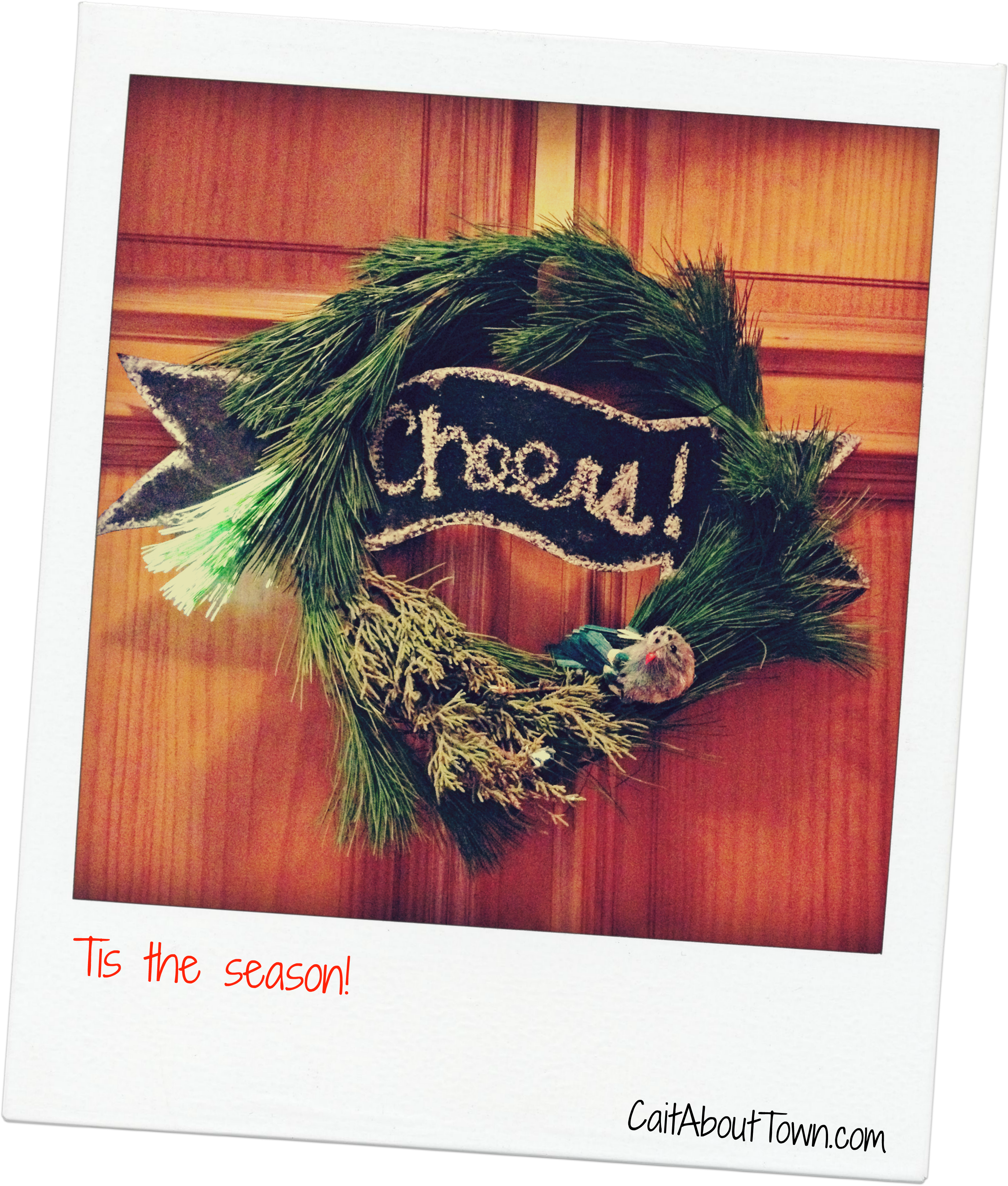 Diy Holiday Wreath With West Elm, Caitabouttown - Poster (2773x3259), Png Download