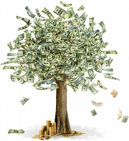 Watering Money Tree Clipart - Money Trees (450x492), Png Download