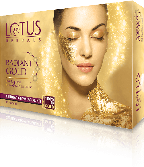 Radiant Gold Cellular Glow Single Facial Kit - Lotus Radiant Gold Facial Kit (672x672), Png Download
