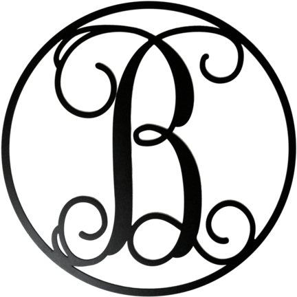 Circle Monogram Letter Personalized Letter Monogram - Vine Monogram Letter B (480x480), Png Download