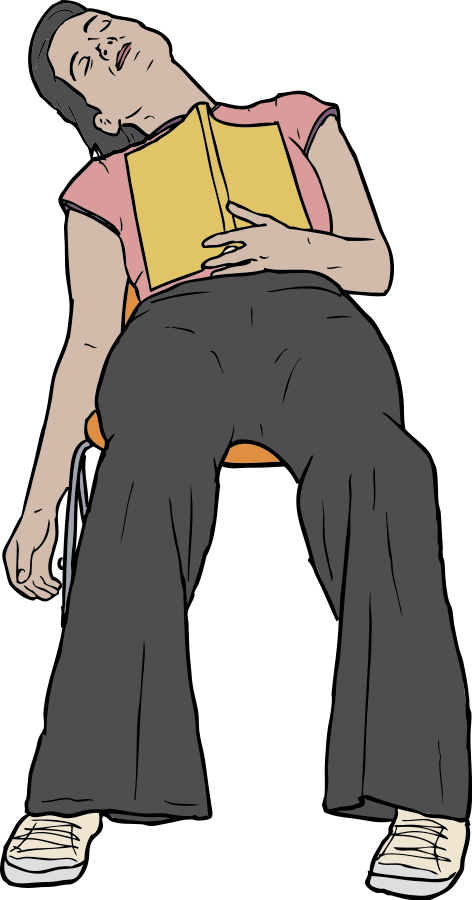 Cat, People, Man, Woman, Sleeping, Reading, Person - Lazy Sleeping Clipart (335x640), Png Download