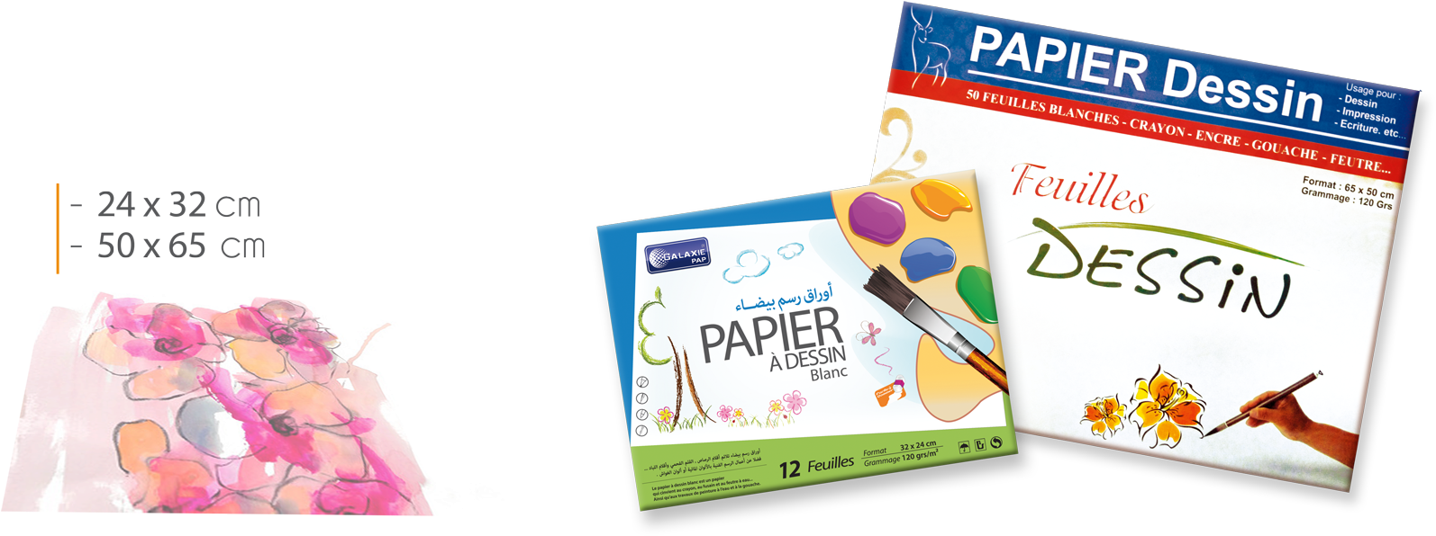 Papier Dessin Baner - Drawing (1600x595), Png Download