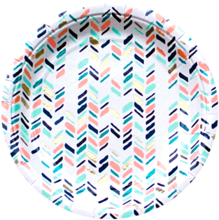 Modern Chevron Small Plates - Circle (480x480), Png Download