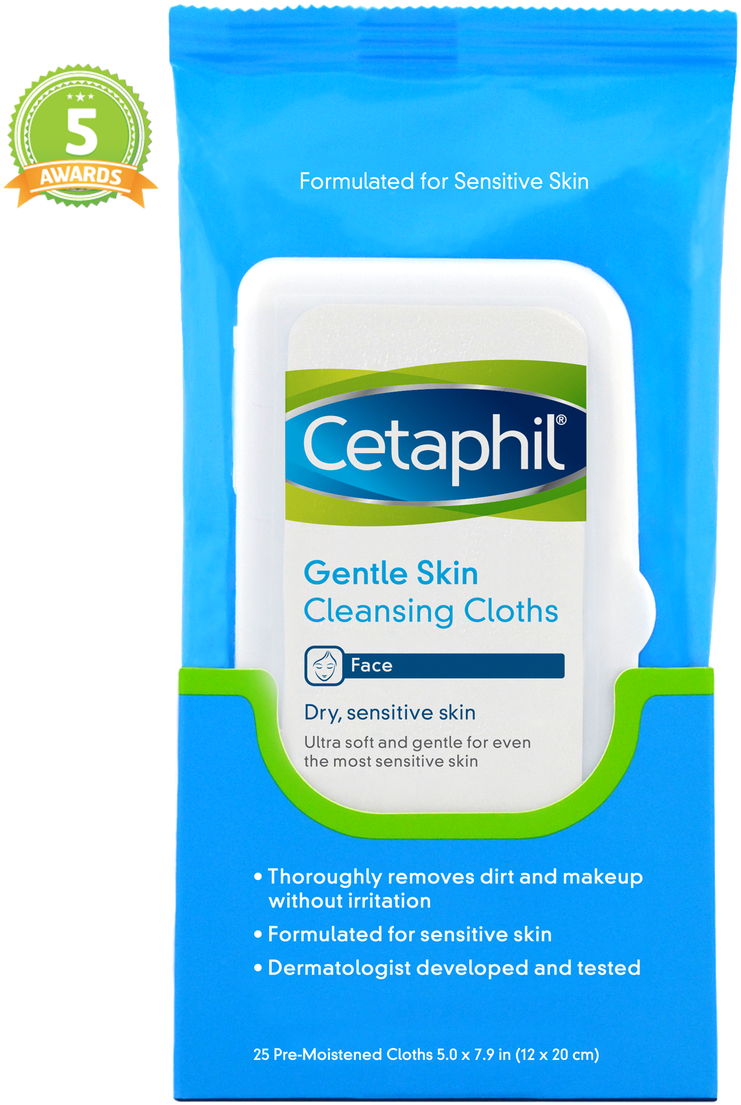 Normal And Combination Skin - Cetaphil Gentle Skin Cleansing Cloths, Dry Sensitive (975x1280), Png Download