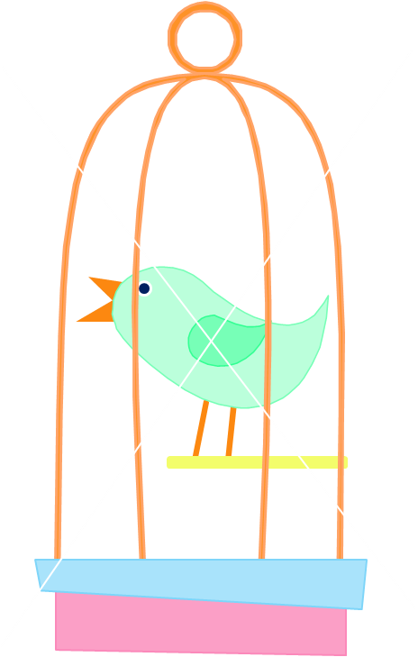 Birdcage Clipart Parrot Cage - Bird In Birdcage Clipart (464x729), Png Download