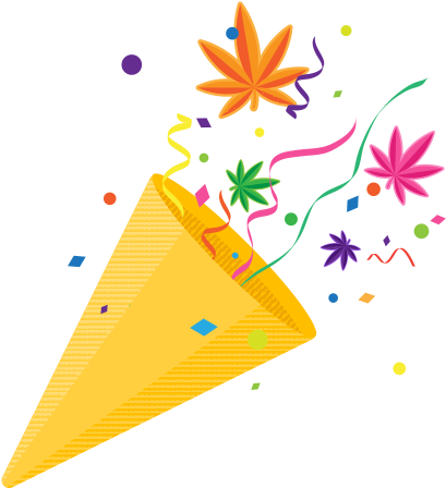 A Party Horn With Cannabis Leaves, For When We Will - Party Horn (500x500), Png Download