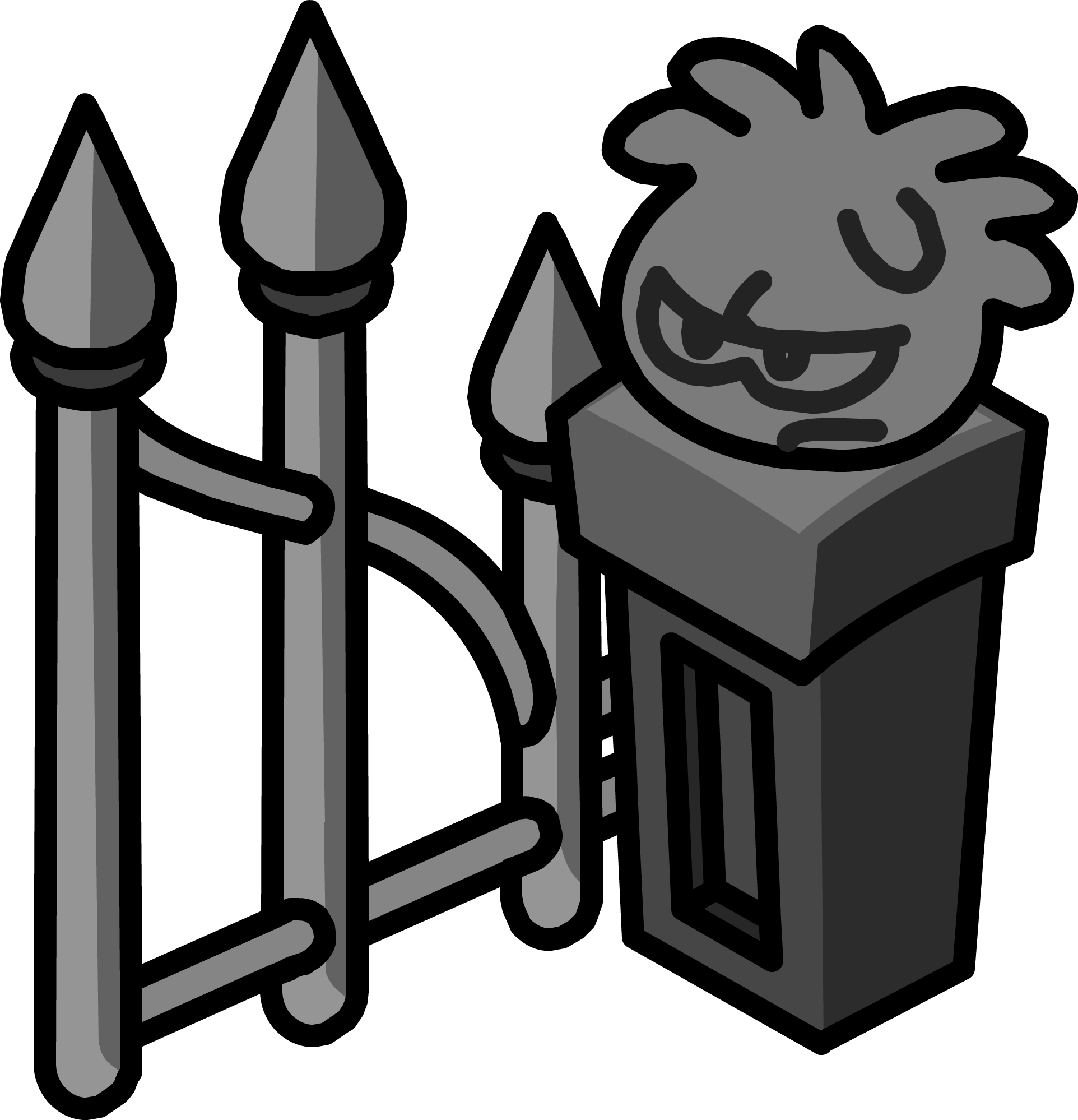 Graveyard Gate Icon - Club Penguin Gate (1924x1998), Png Download