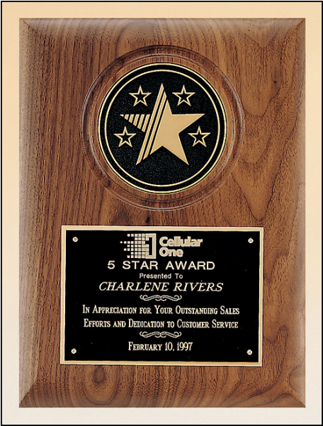 Solid American Walnut Plaque With Choice Of Cam Or (600x600), Png Download