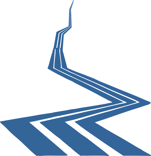 Banner Black And White Download Curved Road Png Curve - Zig Zag Road Png (582x600), Png Download