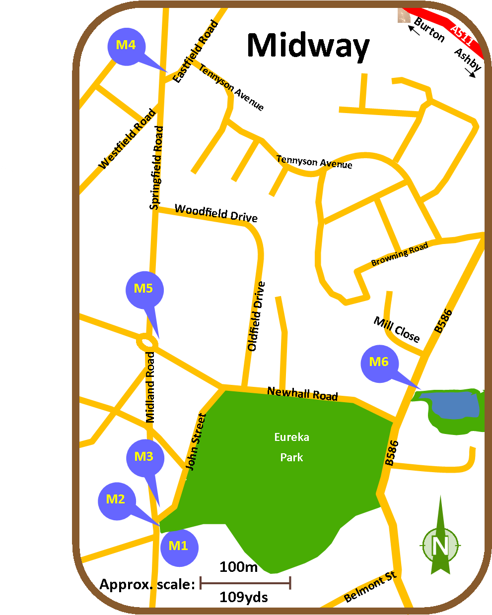 Midway Heritage Trail - Trail Map (999x1253), Png Download