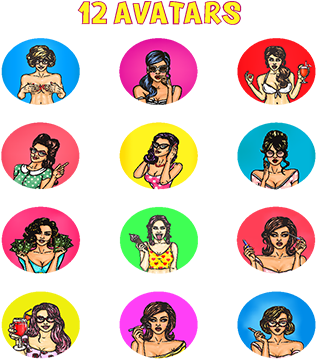 Collection Of Vector Pop Art Female Avatars For Account - Vector Graphics (360x360), Png Download