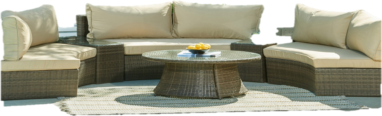 Manhattan Comfort Pearl Semi- Circle Outdoor Patio - Sofa Set Png (1653x1125), Png Download