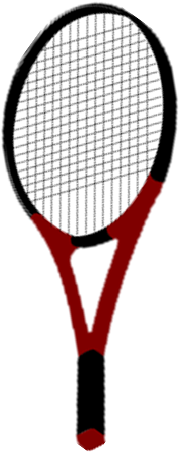 Racket - Red And Black Tennis Racket (435x954), Png Download