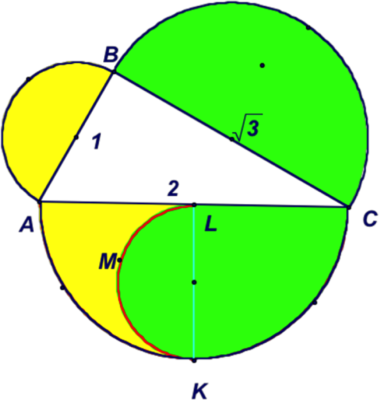 A Special Case Of Semicircles - Pythagoras Theorem Semicircle Proof Theory (857x849), Png Download