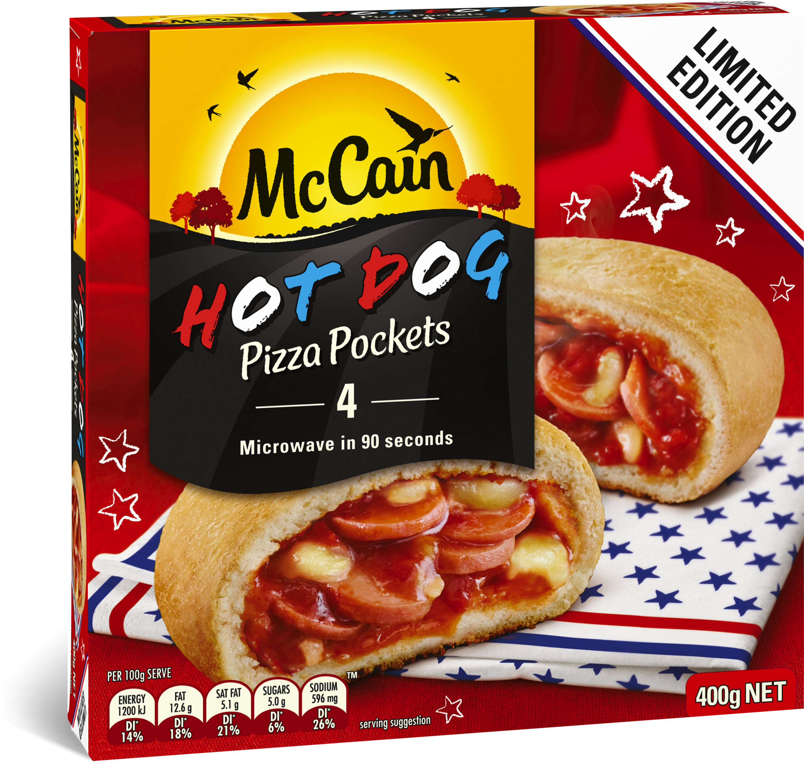 Hot Dog Pizza Pocket 400g (3000x3000), Png Download