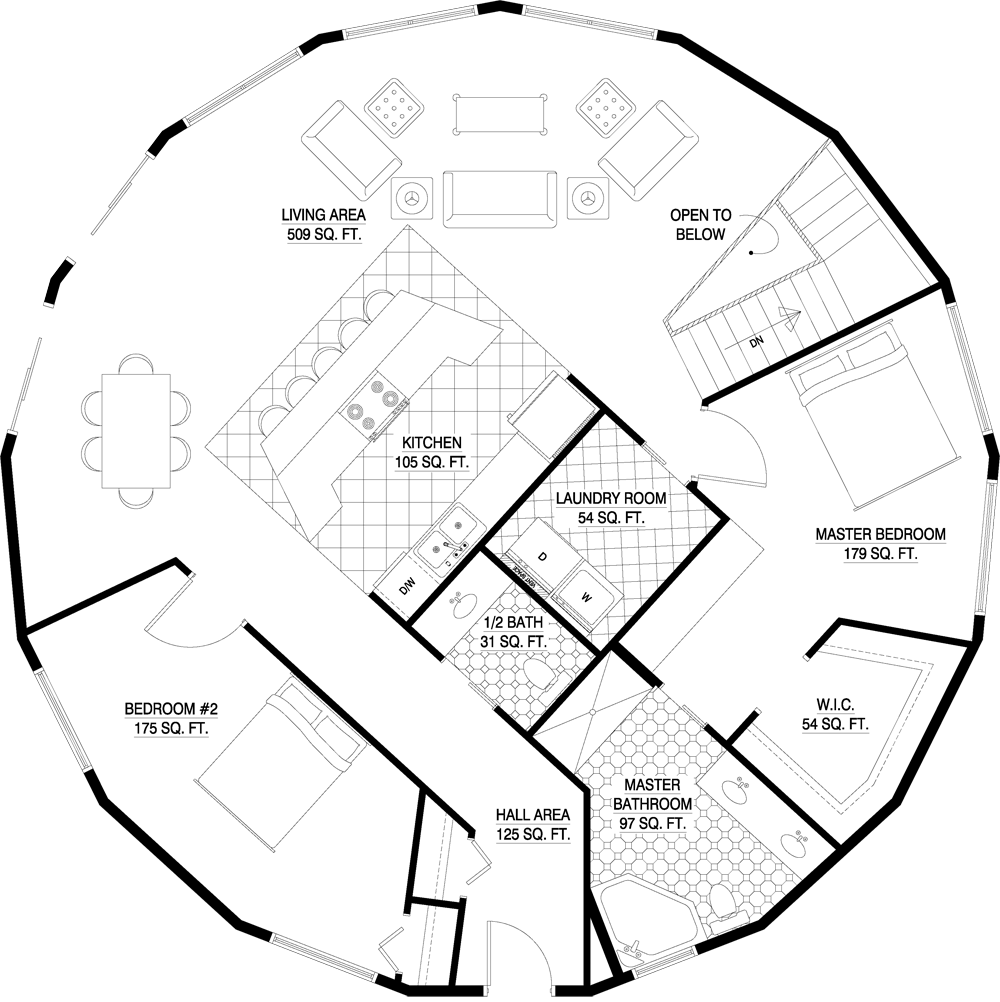 Deltec Homes Floorplan Gallery Round Floorplans Custom - Deltec Beach House Floor Plans (1000x1002), Png Download